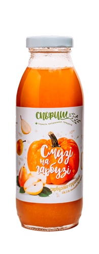 Pasteurized pumpkin-pear juice with pulp without sugar